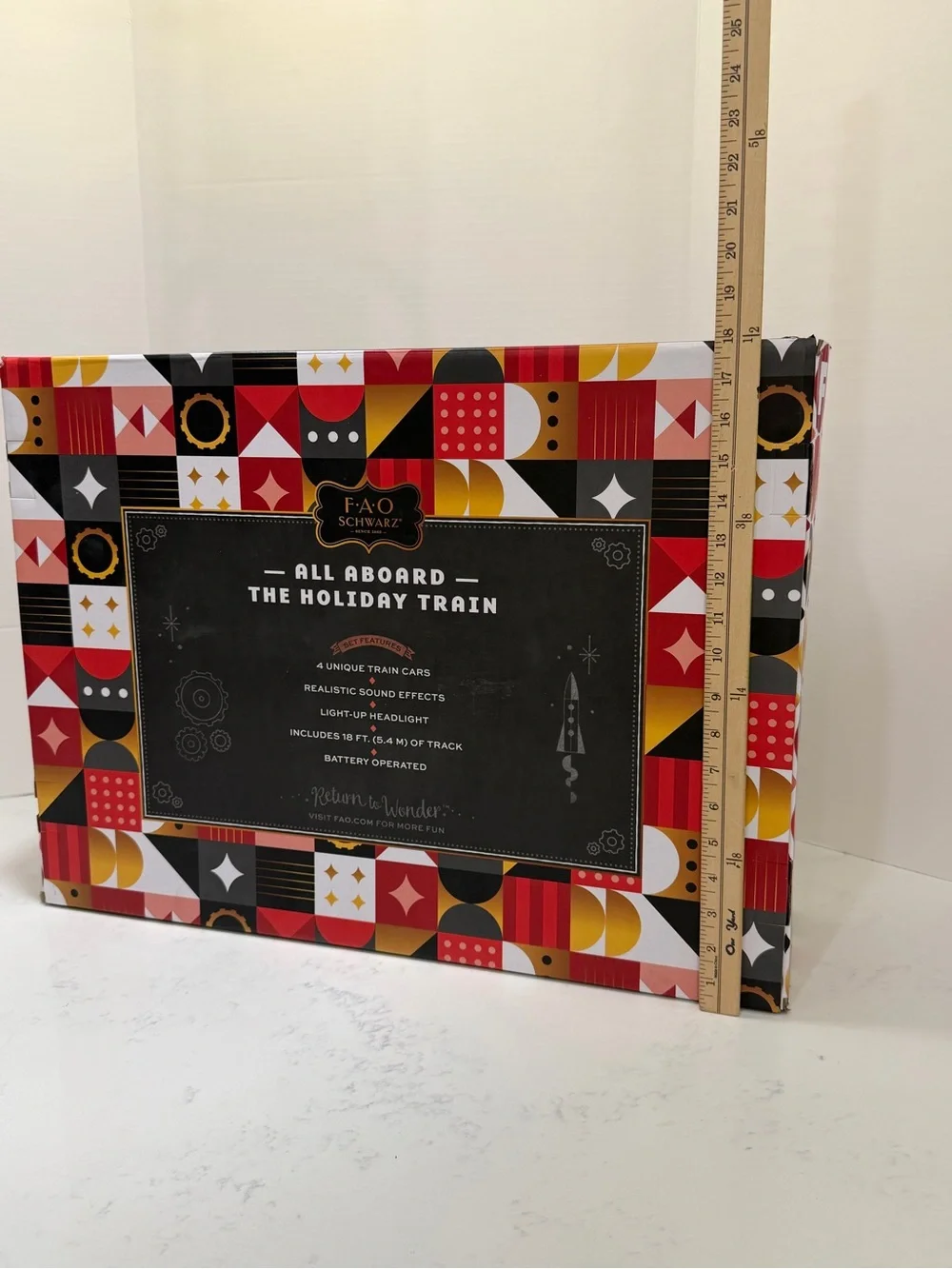 FAO Schwarz Red & Gold Holiday Train Playset